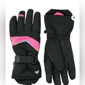 Black Gloves with Pink Accent